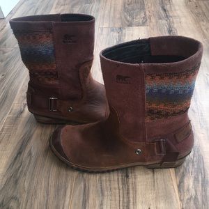 RARE Sorel Mid-Calf Women’s Leather Pull on Boots